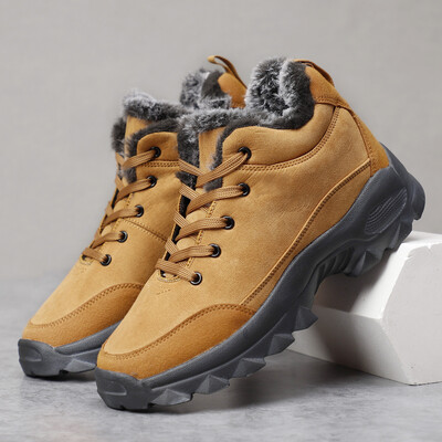 Ανδρικά Snow Boots Παπούτσια εξωτερικού χώρου για ανδρικά πάνινα παπούτσια με χοντρή σόλα για άντρες Χειμερινά παπούτσια Botines Tenis Keep Warm Fluff Ανδρικά μποτάκια