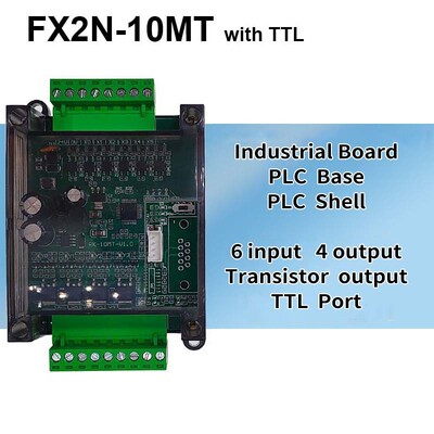 1 db FX2N-10MT 10MR PLC ipari vezérlőkártya programozható logikai vezérlő DC tranzisztor modul relé logikai TTL port