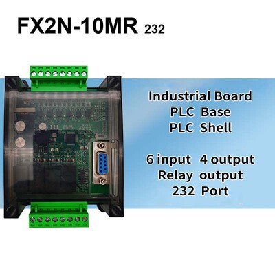 1 db FX2N-10MT 10MR PLC ipari vezérlőkártya programozható logikai vezérlő DC tranzisztor modul relé logikai TTL port