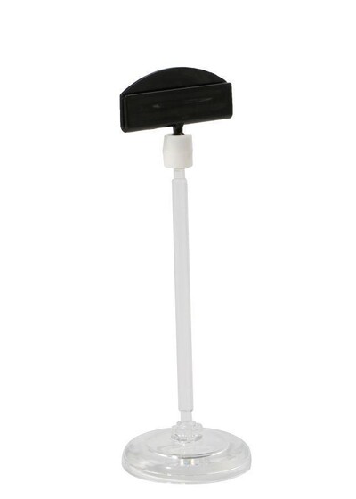 Black Clear Ps Πλαστική πινακίδα κλιπ βάσης ετικέτας Βάση τραπεζιού γάμου Γραφείο Όνομα Αριθμός κάρτας Ετικέτα τιμής Εικόνα Riser Ράφι προβολής