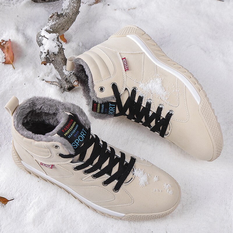 Nove zimske tenisice za muškarce, baršunaste tople visoke pamučne cipele, k-style casual čizme za snijeg, čizme, muške cipele, jesenske cipele za skateboard