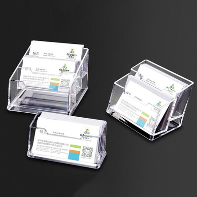 Acrylic Plastic Business Card Holder Transparent Card Display/ Stand Office Desk Organizer Accessories