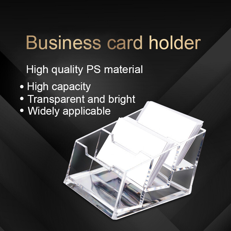 Akrilni plastični držač posjetnica, prozirni zaslon za kartice/stalak, dodaci za uredski stolni organizator