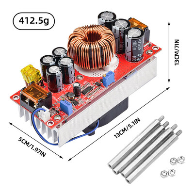 1200/1500/1800W 20/30/40A DC-DC Boost Converter Step Up tápegység modul 10-60V-tól 12-90V-ig állítható feszültségű töltő