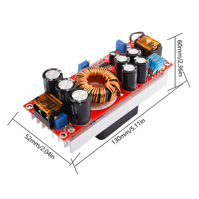 1200/1500/1800W 20/30/40A DC-DC Boost Converter Step Up tápegység modul 10-60V-tól 12-90V-ig állítható feszültségű töltő