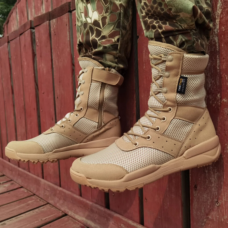 Ljetne prozračne muške ženske vojne čizme Vojne taktičke Airsoft Paintball čizme Bočni patentni zatvarač Muške pustinjske borbene gležnjače