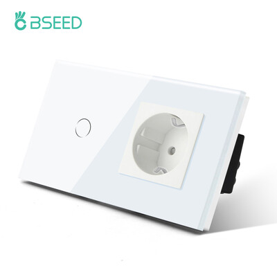 BSEED EU Standard Ενιαία πρίζα τροφοδοσίας Διακόπτης αφής Usb Πρίζες τοίχου Διπλές πρίζες Τριπλές πρίζες τοίχου Τετραπλές γυάλινες πρίζες