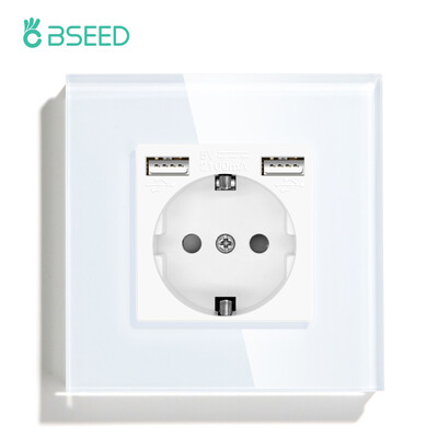 BSEED EU Standard Ενιαία πρίζα τροφοδοσίας Διακόπτης αφής Usb Πρίζες τοίχου Διπλές πρίζες Τριπλές πρίζες τοίχου Τετραπλές γυάλινες πρίζες