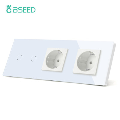 BSEED EU Standard Ενιαία πρίζα τροφοδοσίας Διακόπτης αφής Usb Πρίζες τοίχου Διπλές πρίζες Τριπλές πρίζες τοίχου Τετραπλές γυάλινες πρίζες