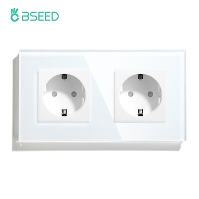 BSEED EU Standard Ενιαία πρίζα τροφοδοσίας Διακόπτης αφής Usb Πρίζες τοίχου Διπλές πρίζες Τριπλές πρίζες τοίχου Τετραπλές γυάλινες πρίζες