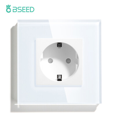BSEED EU Standard Ενιαία πρίζα τροφοδοσίας Διακόπτης αφής Usb Πρίζες τοίχου Διπλές πρίζες Τριπλές πρίζες τοίχου Τετραπλές γυάλινες πρίζες
