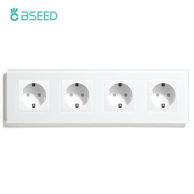 BSEED EU Standard Ενιαία πρίζα τροφοδοσίας Διακόπτης αφής Usb Πρίζες τοίχου Διπλές πρίζες Τριπλές πρίζες τοίχου Τετραπλές γυάλινες πρίζες