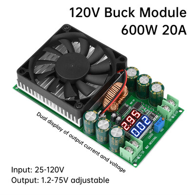 600W 30A DC-DC Step Down Modul CV CC Állítható Buck Converter 120V 100V 96V 84V Kijelző Solar LED meghajtó tápegység