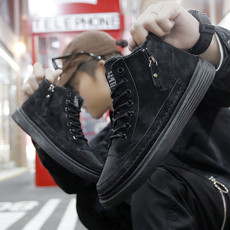 Muške čizme za snijeg Zimske tople gležnjače od baršuna i zadebljanja za muškarce Trendovske čizme za sve vrste cipela za muškarce Pamučna cipela Novo