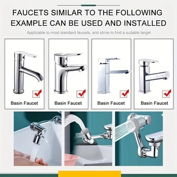 1080° Universal Rotation Faucet Sprayer Head 22/24mm Προσαρμογέας Νιπτήρας Baucet Faucet Aerator Bubbler Nozzle Βρύση κουζίνας