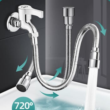 Universal Faucet Extenders Tube 360 Rotation Anti-Splash Head Nozzle Aerator Εύκαμπτος σωλήνας επέκτασης νεροχύτη Αξεσουάρ κουζίνας