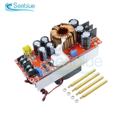 DC-DC 1500W 30A Feszültségnövelő Boost Converter CC CV tápegység modul Step Up állandó áramú modul 10-60V-tól 12-97V-ig ventilátor