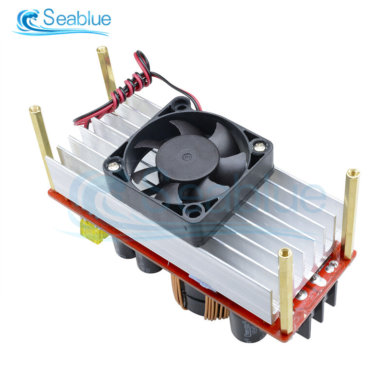 DC-DC 1500W 30A įtampos padidinimo padidinimo keitiklis CC CV maitinimo modulio padidinimo pastovios srovės modulis 10-60V iki 12-97V ventiliatorius