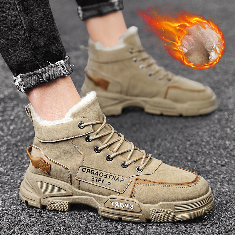 Muške zimske tenisice Gležnjače Muške cipele Zimske čizme Zimske čizme Zimske cipele Modne krplje za snijeg Velike crne plave cipele