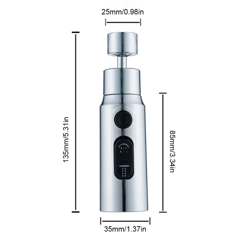 Novi nastavak za slavinu 360°, univerzalni nastavak za rotaciju, perlator otporan na prskanje, 3 načina rada, pribor za kuhinjski sudoper, mlaznica za slavinu