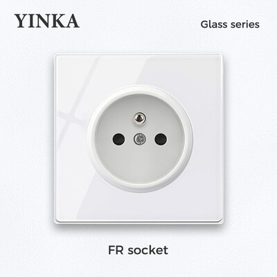 YINKA EU standard socket tempered glass Πρίζα τοίχου 16A AC110V-250V γενική πρίζα με φόρτιση USB Type-C με 5V 2100mA