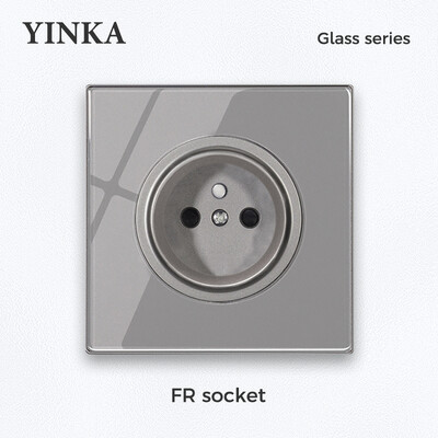 YINKA EU standard socket tempered glass Πρίζα τοίχου 16A AC110V-250V γενική πρίζα με φόρτιση USB Type-C με 5V 2100mA