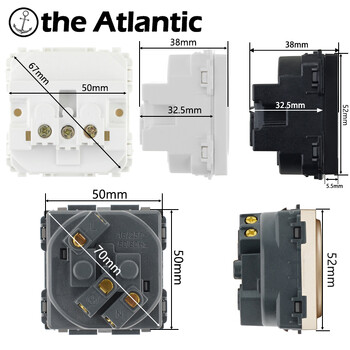 S Series- DE EU Power Socket Function Module DIY Socket Accessories Black White Gold Grey 250V 16A Free Combination