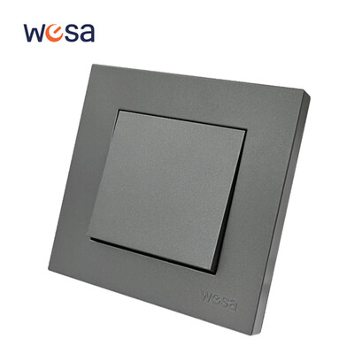 WESA Grey Double Power Socket 16A EU Standard Electrical Outlet Standard Επίγεια πρίζα τοίχου Επιβραδυντικό φλόγας Spray Paint Plastic