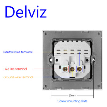 Delviz Επιτοίχια πρίζα USB, Πολλά Πάνελ νέου στυλ, Πρίζα κρεβατοκάμαρας, AC 110V-250V 16A Ενσωματωμένη στον τοίχο, Διπλή πρίζα USB Standard EU