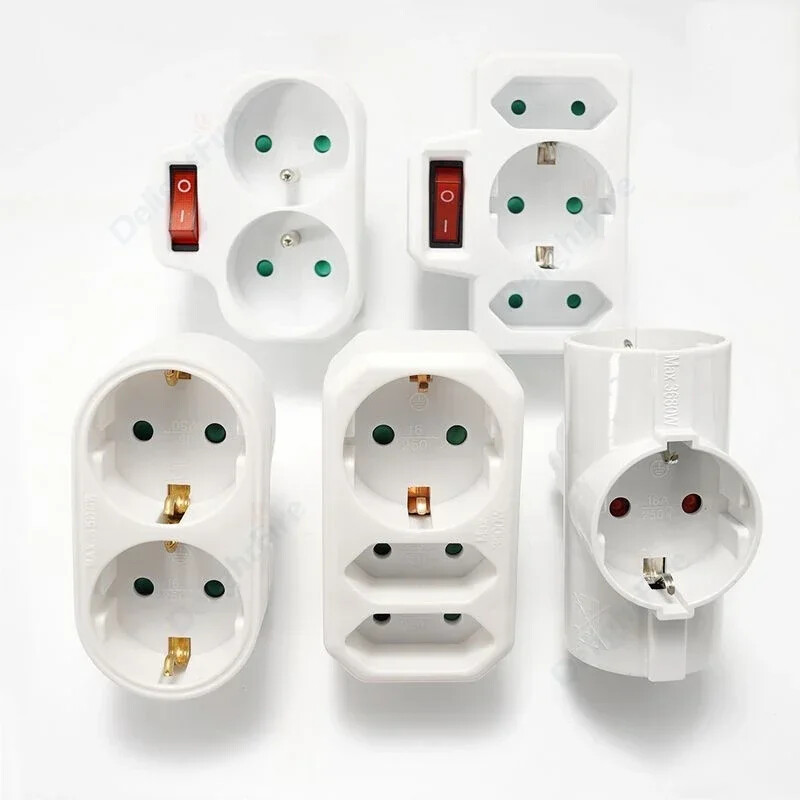 EU produžna utičnica s prekidačem ON/OFF Električni utikač Europski standard Rusija Španjolska Ukrajina Koreja Adapter za pretvarač struje