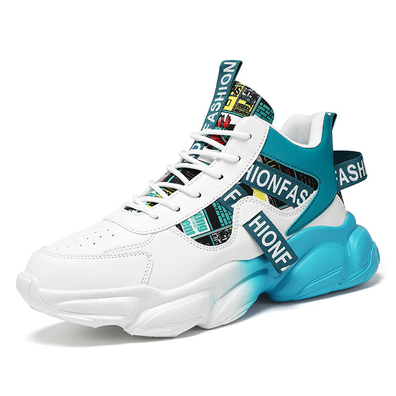 ZHIO Nove kožne visoke cipele Muške modne košarkaške tenisice Trendy ležerne tenisice