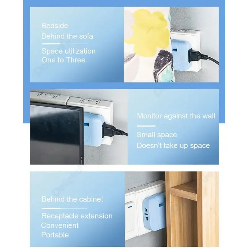 3 u 1 EU adapter za utičnicu, sklopivi putni adapteri iz SAD-a u EU, pretvarač struje KR utikač, električna utičnica, AC utičnica