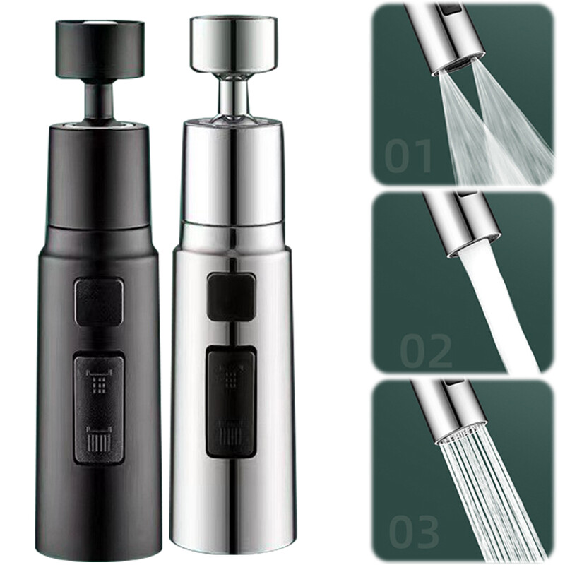 Produžni nastavak za slavinu za 360 stupnjeva, perlator za kuhinjsku slavinu, 3 načina rada, kupaonski nastavak za slavinu protiv prskanja, adapter za kupaonski umivaonik