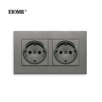 EIOMR EU Wall Power Socket with Type C Charging Port 5V 2.1A 146mm,86mm Flame Retardant PC Panel 16A 220V EU Standard Socket USB