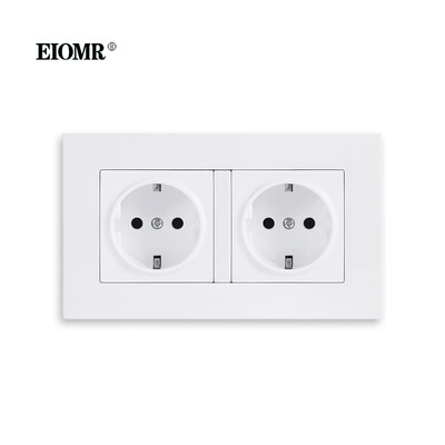 EIOMR EU Wall Power Socket with Type C Charging Port 5V 2.1A 146mm,86mm Flame Retardant PC Panel 16A 220V EU Standard Socket USB