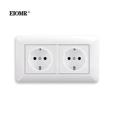 EIOMR EU Wall Power Socket with Type C Charging Port 5V 2.1A 146mm,86mm Flame Retardant PC Panel 16A 220V EU Standard Socket USB