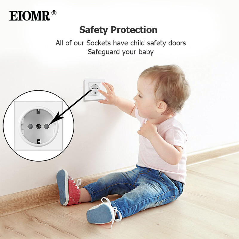 EIOMR EU zidna utičnica s priključkom za punjenje tipa C 5V 2.1A 146mm,86mm PC ploča otporna na vatru 16A 220V EU standardna USB utičnica