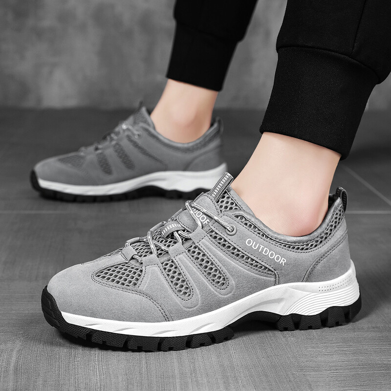 Muške cipele za hodanje Mrežaste ljetne prozračne ravne tenisice za slobodno vrijeme Neklizajuće Kampiranje Planinarenje Cipele za planinarenje na vezanje za muškarce velike veličine