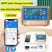 12V/24V 30A/40A/50A/60A Υψηλής ευκρίνειας LCD Μεγάλη ψηφιακή οθόνη Bluetooth WIFI Solar Charge Controller MPPT Solar