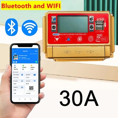 12V/24V 30A/40A/50A/60A Υψηλής ευκρίνειας LCD Μεγάλη ψηφιακή οθόνη Bluetooth WIFI Solar Charge Controller MPPT Solar