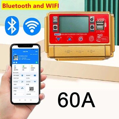 12V/24V 30A/40A/50A/60A Υψηλής ευκρίνειας LCD Μεγάλη ψηφιακή οθόνη Bluetooth WIFI Solar Charge Controller MPPT Solar
