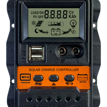 Ελεγκτής ηλιακής φόρτισης LCD 12V 24V ρυθμιστής ηλιακού πάνελ Ένδειξη ρεύματος εκφόρτισης μπαταρίας με μνήμη απενεργοποίησης