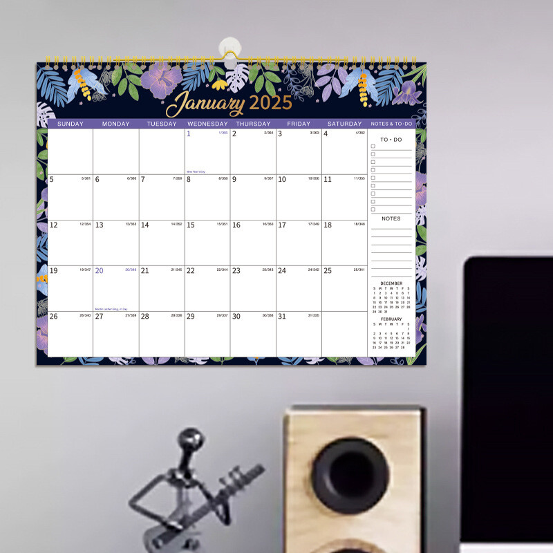 2025 Zidni kalendar od siječnja do prosinca 2025. Godišnji godišnji planer 12 mjesečni kalendar Zidni planer 12x17 inča Dekoracija kućnog ureda