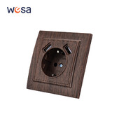 WESA Wood Spray Paint Dual USB Power Socket 2.1A Electrical Outlett EU Standard Plug γείωσης πρίζα τοίχου, πλαστική επιβραδυντική φλόγα