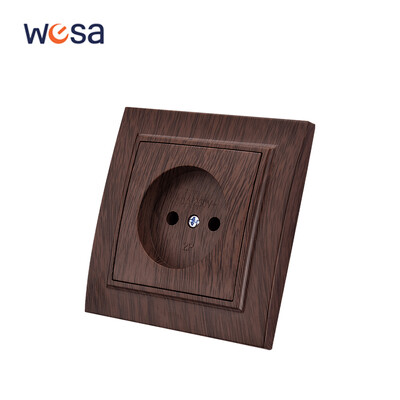 WESA Wood Spray Paint Dual USB Power Socket 2.1A Electrical Outlett EU Standard Plug γείωσης πρίζα τοίχου, πλαστική επιβραδυντική φλόγα