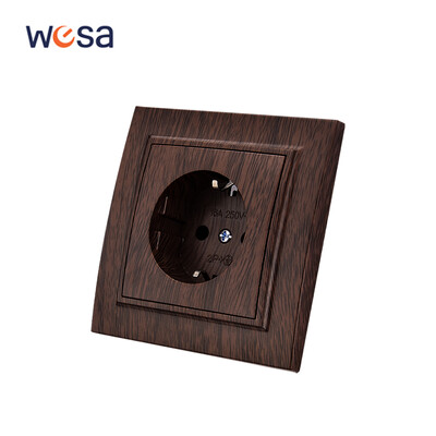 WESA Wood Spray Paint Dual USB Power Socket 2.1A Electrical Outlett EU Standard Plug γείωσης πρίζα τοίχου, πλαστική επιβραδυντική φλόγα