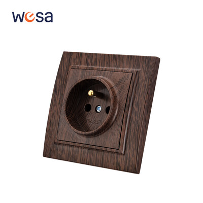 WESA Wood Spray Paint Dual USB Power Socket 2.1A Electrical Outlett EU Standard Plug γείωσης πρίζα τοίχου, πλαστική επιβραδυντική φλόγα