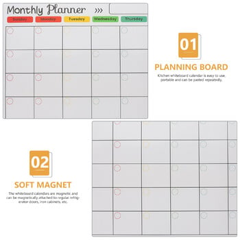 Μέγεθος A3 Magnetic Weekly Monthly Planner Erasable White Boards Ψυγείο Magnet Ευέλικτο καθημερινό σχέδιο μηνυμάτων