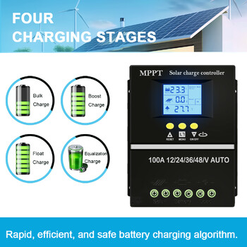 Y&H 60A 80A 100A MPPT Solar Charge Controller Tool 12V 24V 36V 48V Solar Panel Battery Smart Regulator Lead Acid/Lithium