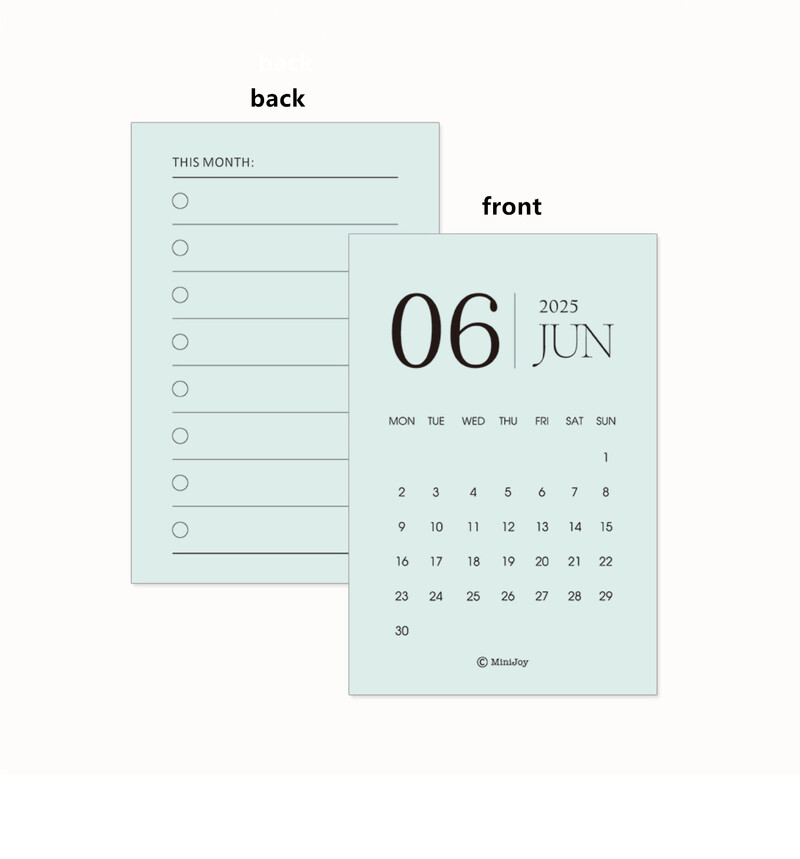 MINKYS Kawaii 2025 kalendarska kartica 12-mjesečna kalendarska kartica Papirnati ukrasni kalendar Školski pribor